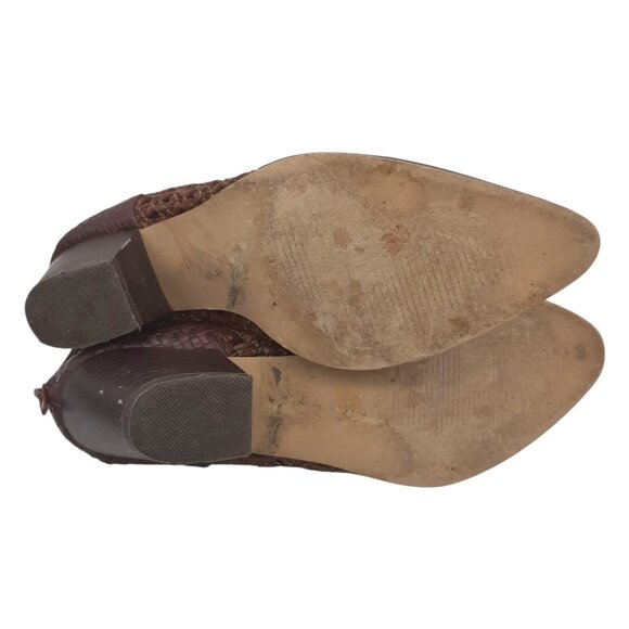 Coconuts By Matisse Caught Up Woven Leather Perforated Western Style Boots 7.5 - Picture 9 of 14